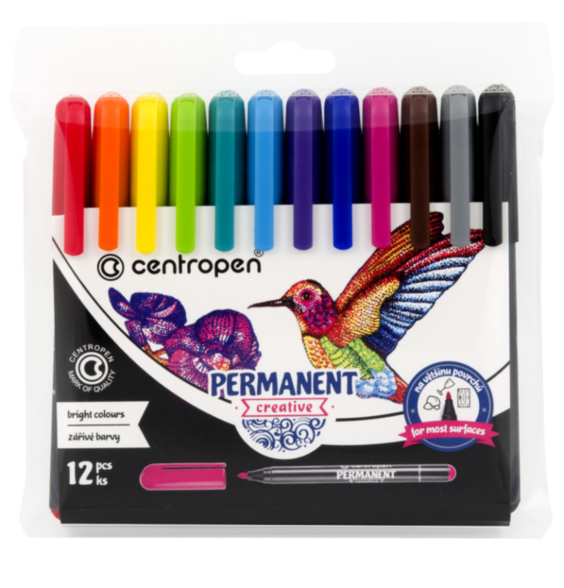 Permanentní popisovače Creative, sada 12 barev alt=