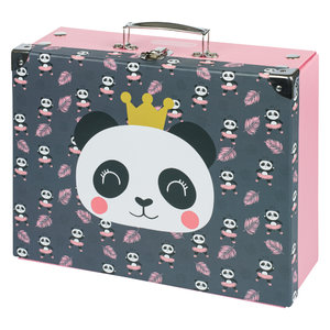 Skládací školní kufřík Panda, kování-1
