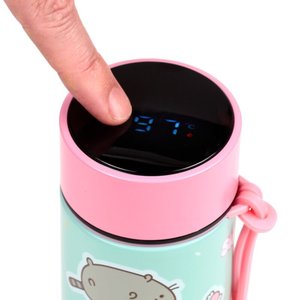 Nerezová termoláhev s digitálním teploměrem 450 ml – Pusheen kočka-3