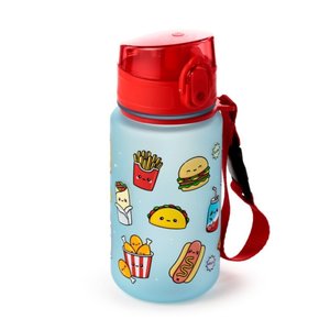 Nerozbitná plastová dětská láhev s víčkem 350 ml – Foodiemals-1