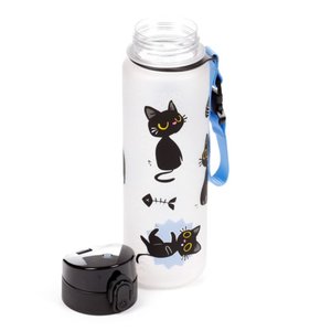 Nerozbitná plastová láhev s víčkem 600 ml – Lucky the Black Cat (kočka)-3