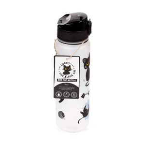 Nerozbitná plastová láhev s víčkem 600 ml – Lucky the Black Cat (kočka)-4