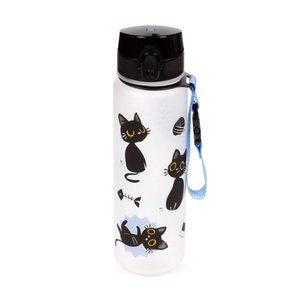 Nerozbitná plastová láhev s víčkem 600 ml – Lucky the Black Cat (kočka)-5