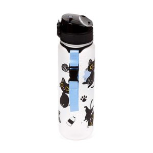 Nerozbitná plastová láhev s víčkem 600 ml – Lucky the Black Cat (kočka)-6