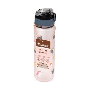 Nerozbitná plastová láhev s víčkem 600 ml – Pusheen Sushi Club (kočka)-4