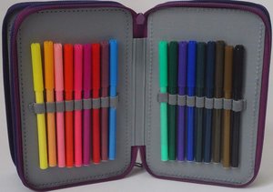 Penál Auta, modrý třípatrový-2