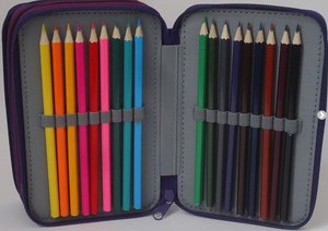 Penál Auta, modrý třípatrový-4