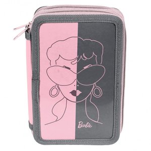 Penál Barbie Růžovo-šedý dvoupatrový-1