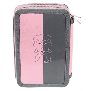 Penál Barbie Růžovo-šedý dvoupatrový-4