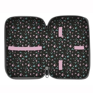 Penál Birds šedý dvoupatrový-3