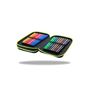 Penál Jumper 2 černý/zelený dvoupatrový-2