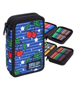 Penál Jumper II. modro-červený, dvoupatrový, s vybavením-1