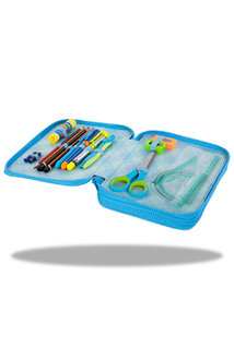 Penál Jumper XL Frozen světle modrý dvoupatrový, s vybavením-3