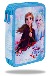 Penál Jumper XL Frozen světle modrý dvoupatrový, s vybavením-1