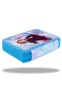 Penál Jumper XL Frozen světle modrý dvoupatrový, s vybavením-2