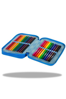 Penál Jumper XL Frozen tmavě modrý dvoupatrový, s vybavením-3