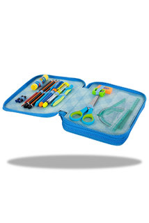 Penál Jumper XL Frozen tmavě modrý dvoupatrový, s vybavením-4