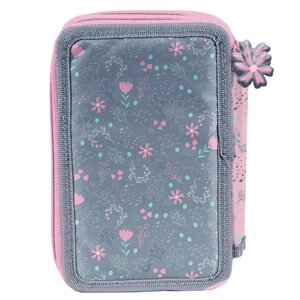 Penál Koně šedý třípatrový-2