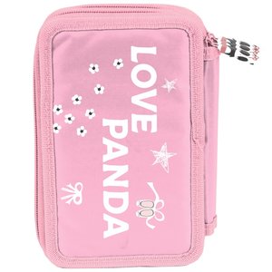 Penál Love panda třípatrový, s vybavením-2