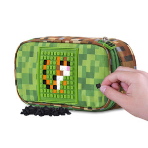 Penál MineCraft včetně pixelů zelený-4