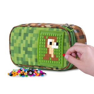 Penál MineCraft včetně pixelů zelený-8