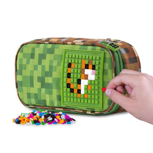 Penál MineCraft včetně pixelů zelený-9