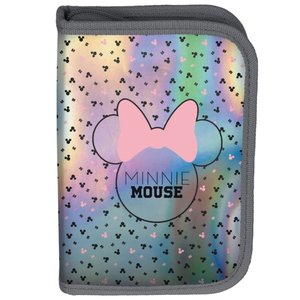 Penál Minnie mouse šedý holografický rozkládací-1