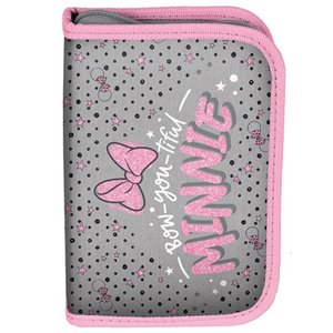 Penál Minnie šedý rozkládací, s vybavením-1