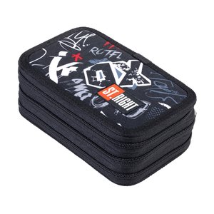 Penál Slang Graffiti třípatrový s vybavením-1