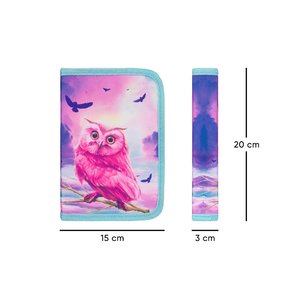 Školní penál klasik dvě chlopně Sova-4