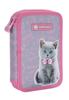 Školní penál Pinky kitty dvoupatrový-1