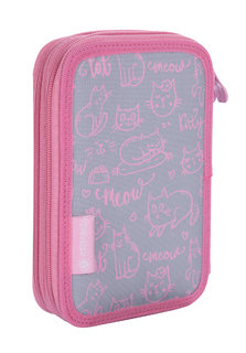 Školní penál Pinky kitty dvoupatrový-4