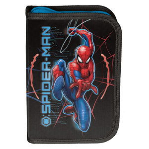 Školní penál Spiderman černý rozkládací-1