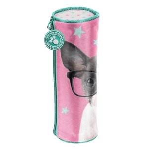 Školní pouzdro Čivava v brýlích kulaté-2