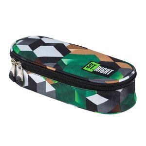 Školní pouzdro Green 3D Blocks oválné-2