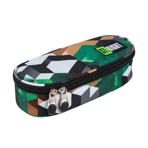 Školní pouzdro Green 3D Blocks oválné-1