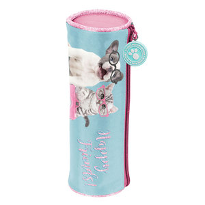 Školní pouzdro Happy friends modré kulaté-3