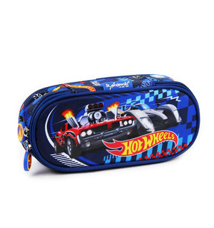 Školní pouzdro Hot wheels modré oválné-1