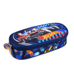 Školní pouzdro Hot wheels modré oválné-3
