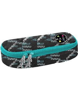 Školní pouzdro Maui and sons černo-zelené pevné-1