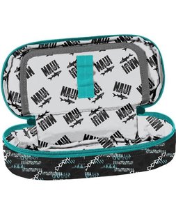 Školní pouzdro Maui and sons černo-zelené pevné-2