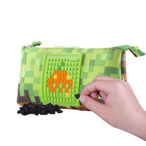 Školní pouzdro Minecraft včetně pixelů zelené velké-3