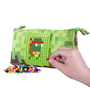 Školní pouzdro Minecraft včetně pixelů zelené velké-14