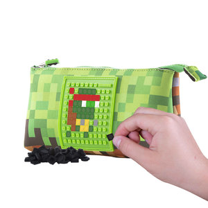 Školní pouzdro Minecraft včetně pixelů zelené velké-9
