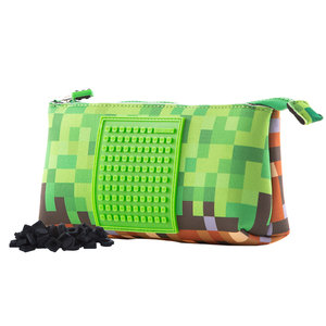 Školní pouzdro Minecraft včetně pixelů zelené velké-1