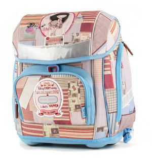 Školní aktovka Patchwork s přední kapsou, fidlock zámek-1