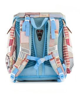 Školní aktovka Patchwork s přední kapsou, fidlock zámek-4