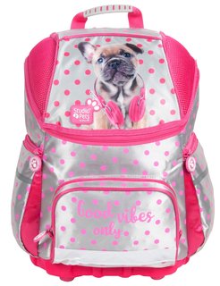 Školní aktovka Pes růžová-2