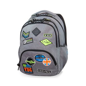 Školní batoh Bentley New badges grey-1