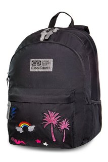 Školní batoh Hippie Sparkling badges black-1